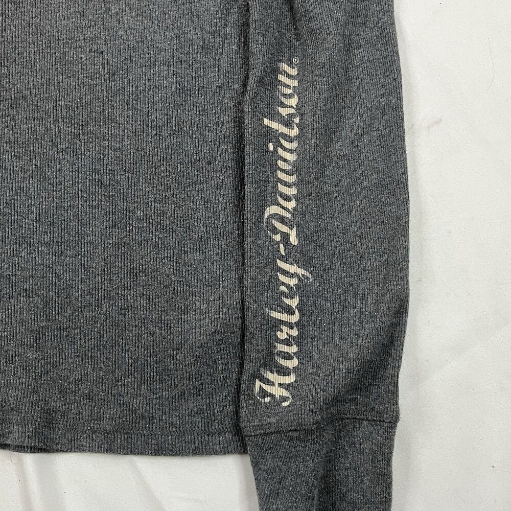 Harley Davidson Henley Shirt Women's L Gray Long Sleeve Biker Motorcycles - Picture 6 of 12